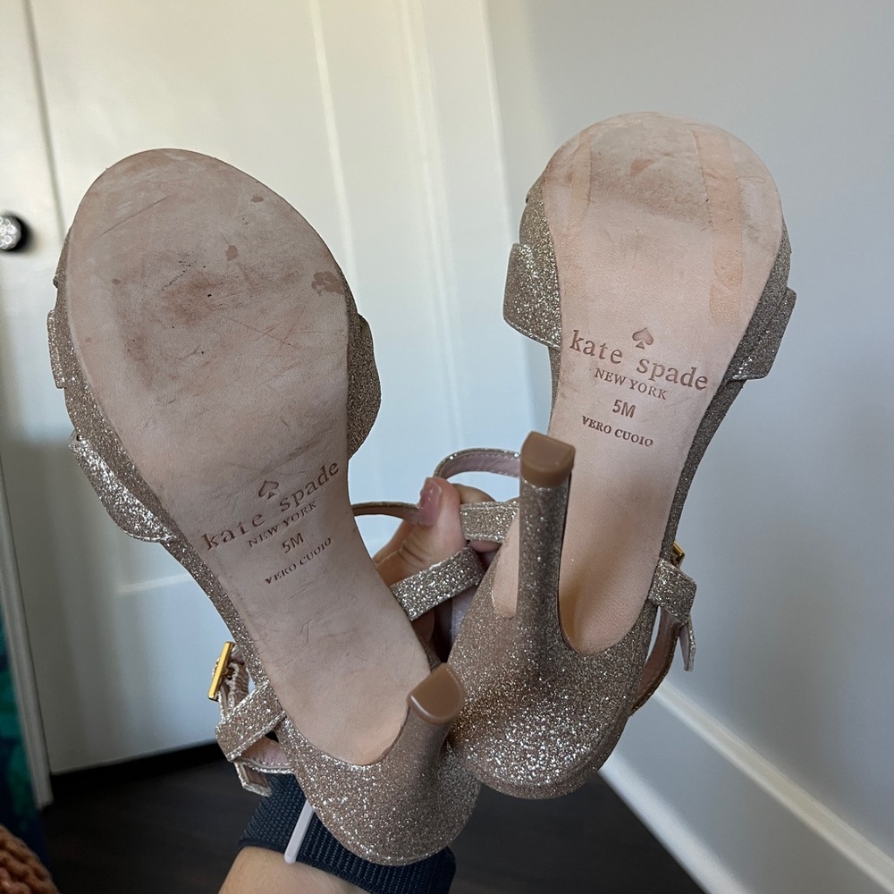 Kate Spade Elegant Gold Strappy Heels - Picture 4 of 4